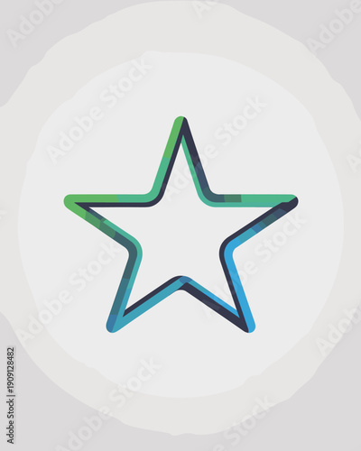 Modern star graphic with blue green gradient outline representing success achievement award excellence recognition concept design for awards nominations and achievements business corporate