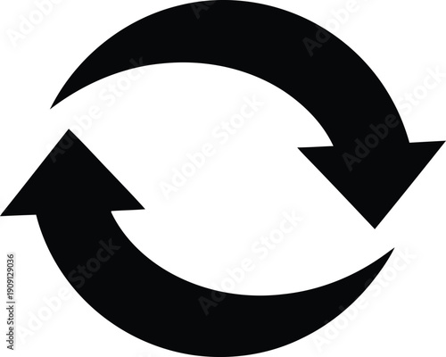 Black circular arrow recycle refresh