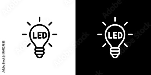 LED電球のアイコン (ベクター)