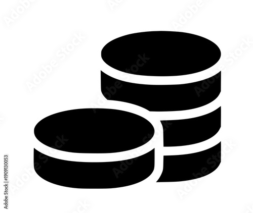 Stacked Coins Icon Representing Wealth and Financial Growth