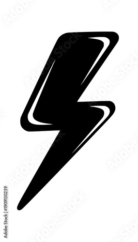 A bold black lightning bolt icon, representing power, energy, and rapid change
