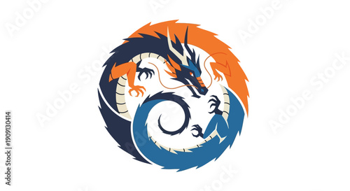 Dynamic intertwined dragons symbolizing prosperity and good fortune, perfect for imlek and chinese new year celebrations, embodying ancient traditions and vibrant cultural spirit