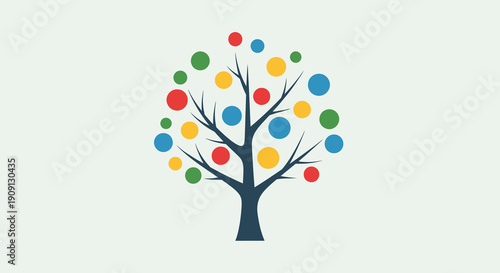 Vibrant celebratory tree design symbolizing growth, abundance, and the joyous spirit of renewal, perfect for Imlek and Chinese New Year festivities