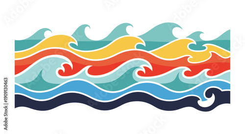 Colorful Wavy Stripes Symbolizing the Flow and Celebration of Imlek Chinese New Year