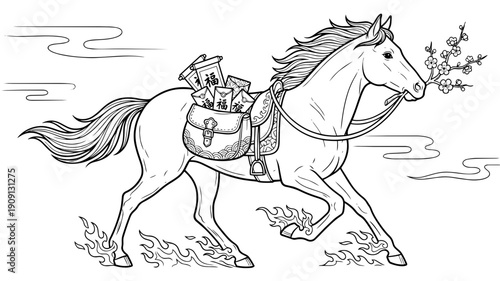 Messenger Horse Delivering Hong Bao