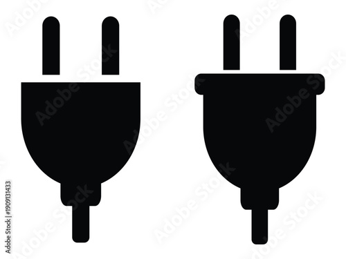 Two simple electrical plug icons comparison