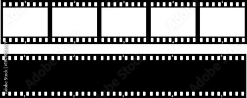 Grunge movie film strips collection, vintage filmstrip roll frame, photo background. Old video movie filmstrip overlay, cinema, photograph camera strip. Old retro cinema movie strip video recording.