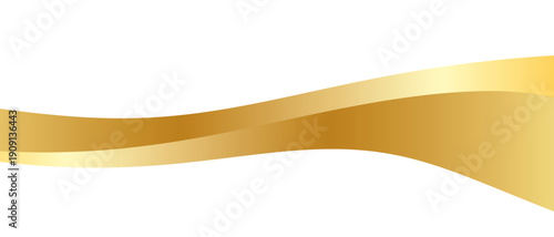 Golden wavy ribbon segments with graceful lines. Swirled line vector illustration. Swoosh gradient shapes. Award-style swirl elements for banners and frames. Luxurious smooth borders and corner headin