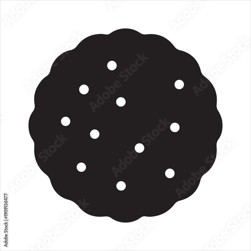 Cookie Silhouette Icon Vector Illustration