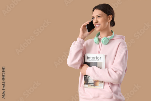 Young woman with interior m...