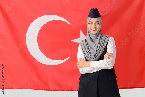 Young Muslim stewardess aga...