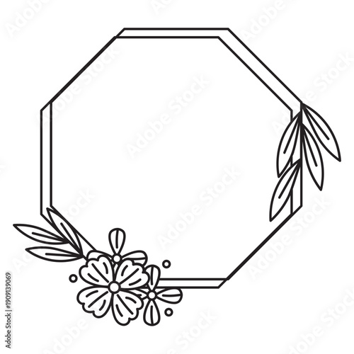 Geometric Octagon Floral Border 