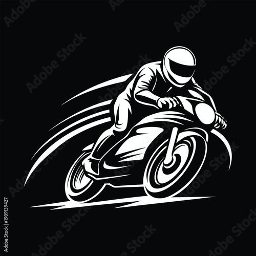 Dynamic Motorcycle Rider in Action