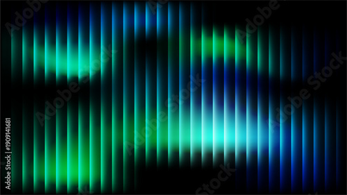 Neon vertical stripes Futuristic neon texture with vibrant shades of blue green gradients and bright smooth fluted vertical lines. Bold dynamic design blending smooth tones and radiant colors