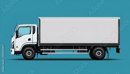 Crisp white box truck illustration