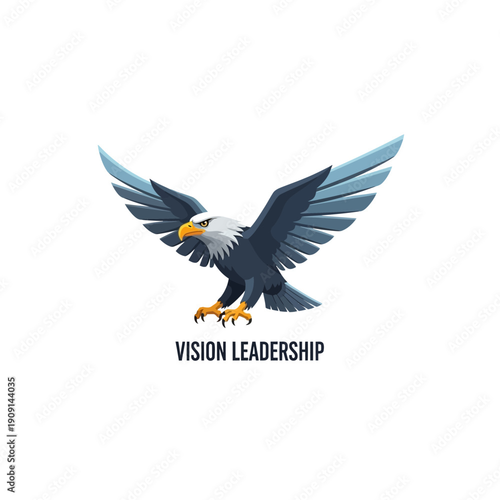 Fototapeta premium Eagle in Flight Symbolizing Vision and Leadership Illustration