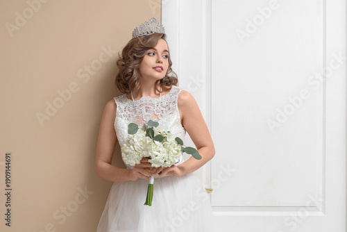 Beautiful bride with tiara ...