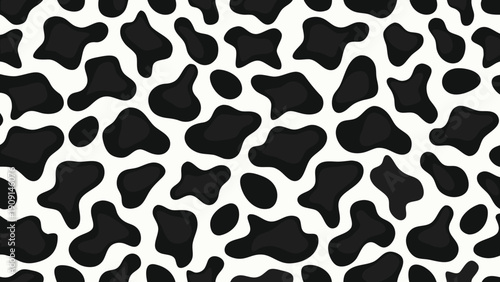 Playful seamless pattern featuring black and white animal silhouettes, great for children's themes or modern textile design.