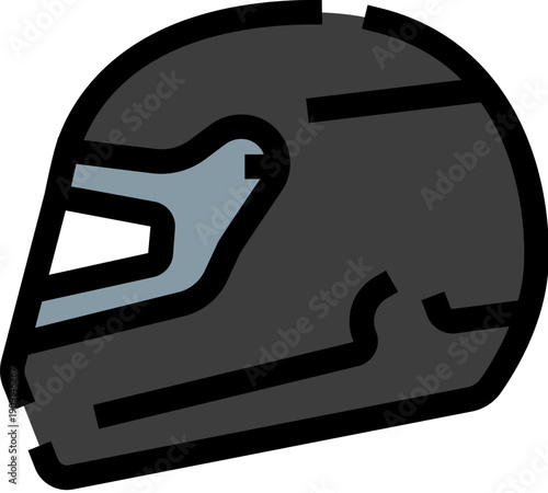 Full face racing helmet with a dark visor offering safety and head protection for riders, bikers, and athletes participating in motorcycle sports and road travel