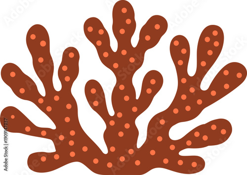 A charming digital brush painting capturing the intricate organic shapes of a stylized marine coral, expressing the abstract beauty of aquatic life through a vibrant artistic interpretation