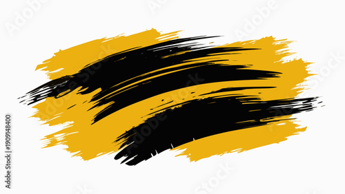 Abstract brush paint stroke vector background in black ink with a textured, organic feel.