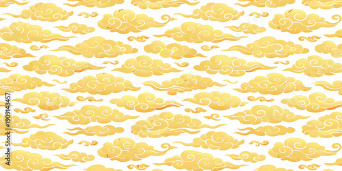 Seamless pattern design with pasta and orange slices featuring a vintage vector illustration texture on an ornate golden backdrop style