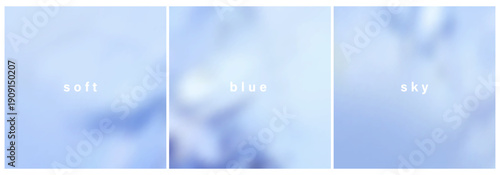 Blurred blue background. Sky with clouds soft gradient vector. Cosmos or space. 
