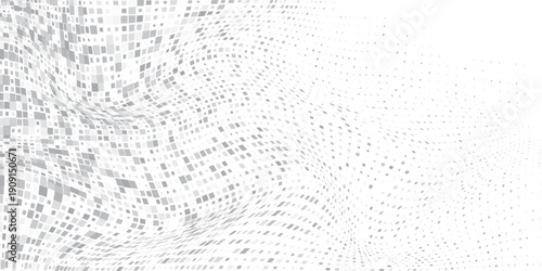 Art rectangle halftone gradient texture. Vanishing polka dot background. Repeating dots gradation simple