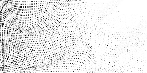 Abstract rectangle halftone gradient texture. Vanishing polka dot background. Repeating dots gradation simple abstract