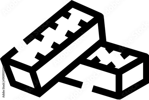 Two overlapping simple line art gold ingots symbolizing wealth, finance, and investment, ideal for financial concepts, banking, and economic illustrations