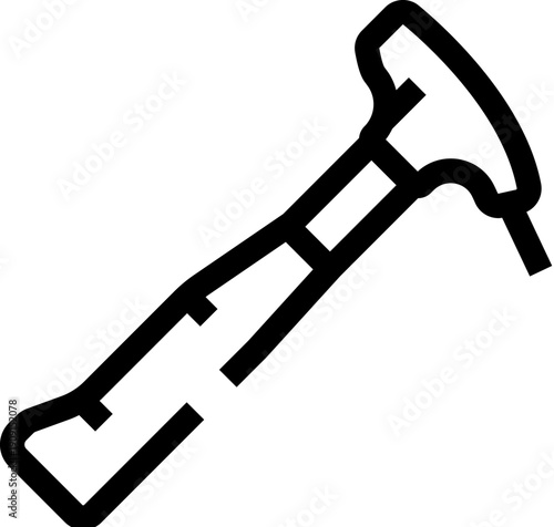 Ice axe icon representing mountaineering equipment, essential for winter sports, climbing, and exploring icy environments, symbolizing adventure, safety, and outdoor challenges on snowy peaks