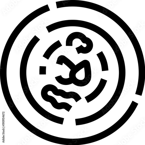 Bowl of hot soup with visible ingredients in minimalist black and white line art vector icon, symbolizing food, dining, cooking, comfort and menuinterface use