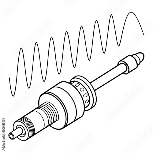 A spark plug with an electrical discharge