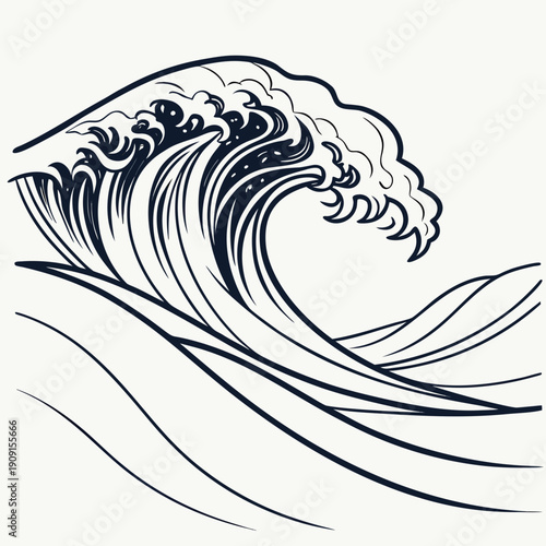 A wave crashes in the ocean with a lot of water