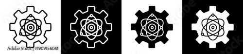 Futuristic Icon In Flat Version On Black And White Background