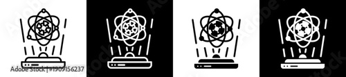 Hologram Icon In Flat Version On Black And White Background
