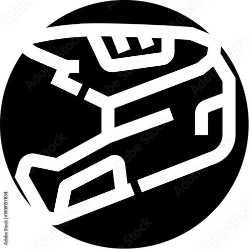 Autobot robot head symbol displaying a sci fi mechanical face with graphic lines, representing concepts of protection, strength, and advanced technology in a black and white circular emblem