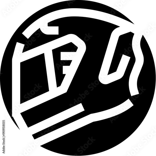 Meat grinder glyph icon illustrating the process of preparing ground meat, symbolizing food processing, cooking, and kitchen appliance functionality for various culinary applications