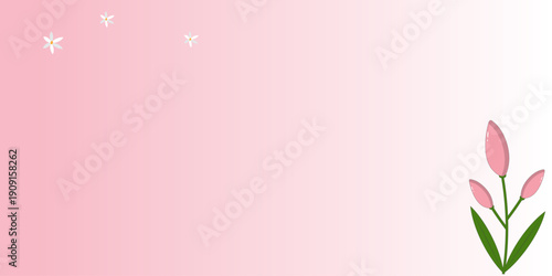 Soft pastel tulip floral frame background with large copy space in the center, perfect for greeting cards, invitations, spring promotions, wedding templates, and social media designs.