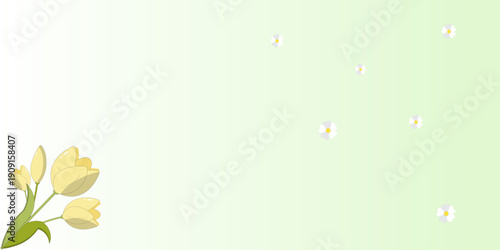 Soft pastel tulip floral frame background with large copy space in the center, perfect for greeting cards, invitations, spring promotions, wedding templates, and social media designs.