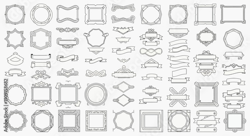 Collection of Decorative Vintage Frames and Borders - Ornate Design Elements