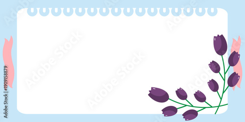 Soft pastel tulip floral frame background with large copy space in the center, perfect for greeting cards, invitations, spring promotions, wedding templates, and social media designs.