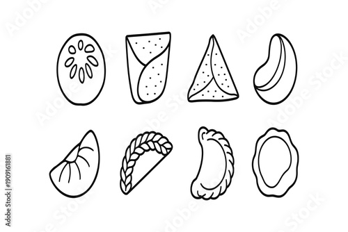 Variety of dumplings and pastry types