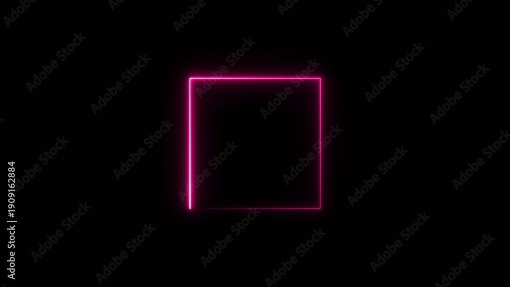 Fototapeta premium Glowing magenta neon square outline with smooth gradient edges on a Generate title without using the word 