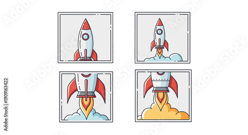 Rocket Launch Sequence: Four Stages of Spacecraft Ignition and Ascent