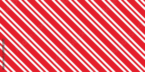 Red stripes on white background. Diagonal lines pattern. Striped diagonal pattern background Christmas or winter theme Geometric pattern. Simple repeat ornament. Vector illustration.