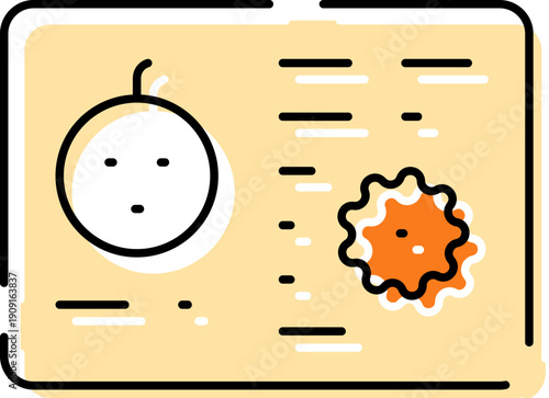 Personal identification card displaying user profile information with a placeholder image and settings icon, representing account management and data customization for digital applications