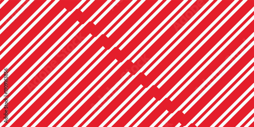 Red stripes on white background. Diagonal lines pattern. Striped diagonal pattern background Christmas or winter theme Geometric pattern. Simple repeat ornament. Vector illustration.