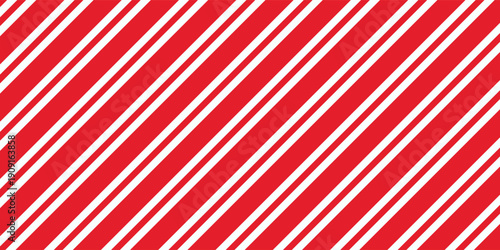 Red stripes on white background. Diagonal lines pattern. Striped diagonal pattern background Christmas or winter theme Geometric pattern. Simple repeat ornament. Vector illustration.