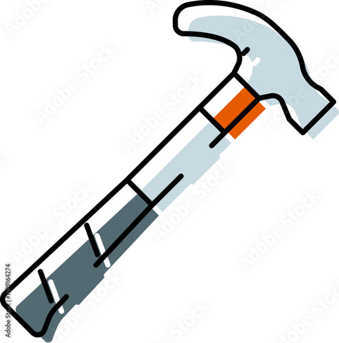Claw hammer tool illustrating concepts of building, construction, repair, and diy projects, useful for hardware, carpentry, and home improvement visuals